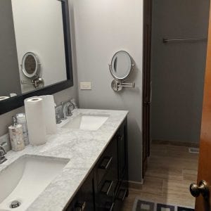Bathroom Remodeling Hoffman Estates - granite countertops, wood flooring