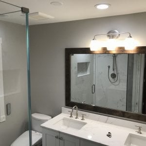 Master Bathroom Remodeling in Morton Grove - new countertops and mirror