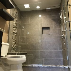 Bathroom Remodeling in South Barrington - new tile, cabinets, shower