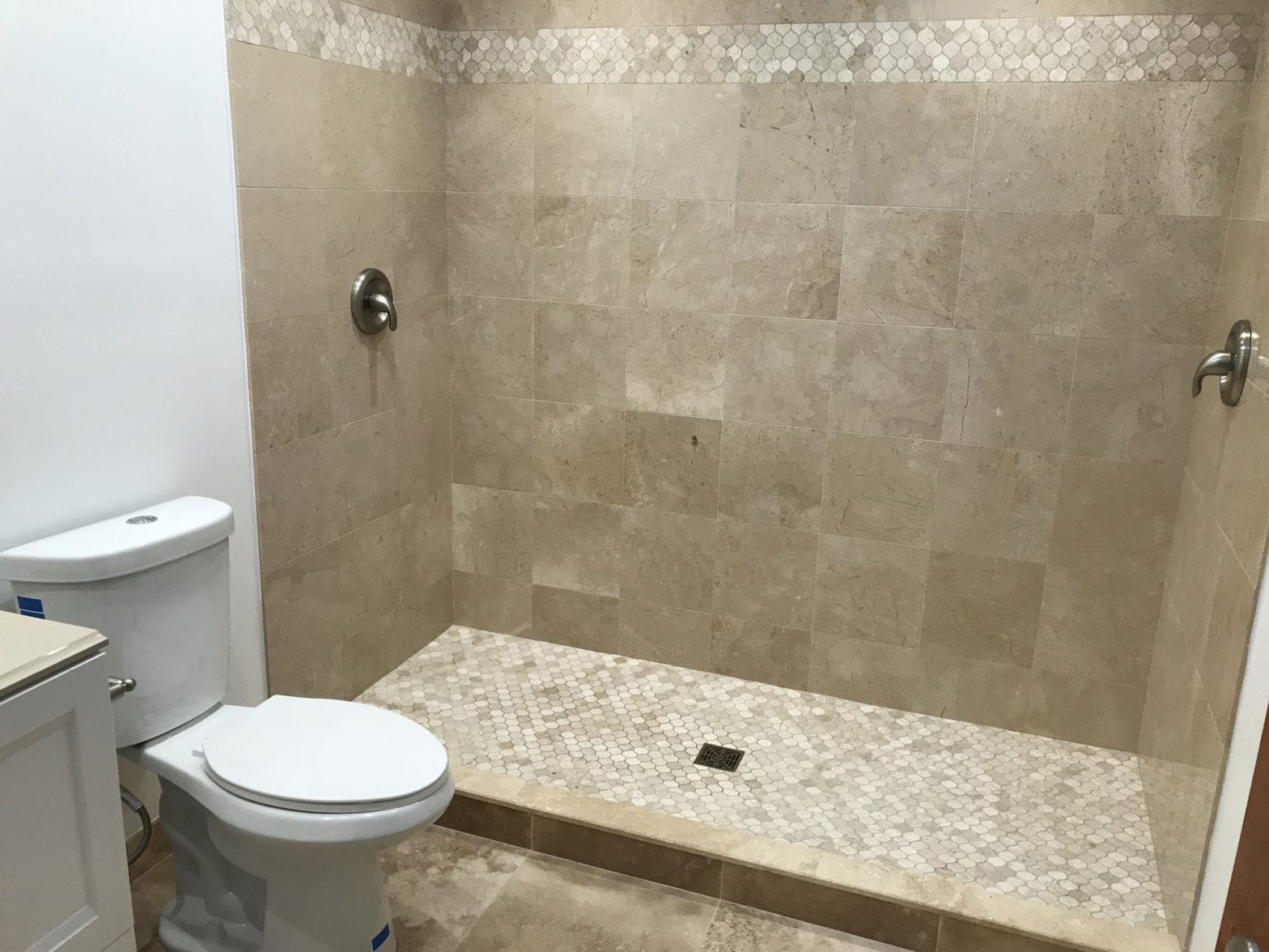 Bathroom remodeling in East Dundee - new shower natural stone