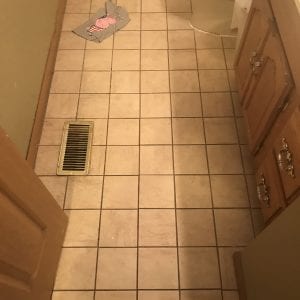 Bathroom remodeling in Hanover Park -new tile flooring, cabinets