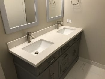 Bathroom remodeling in Streamwood IL - new cabinets, sinks, mirrors