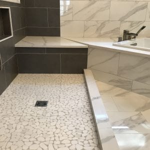 Master bathroom remodeling in Hoffman Estates - granite tile, new shower, new tub