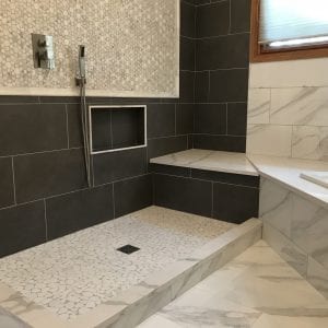 Master bathroom remodeling in Hoffman Estates - new shower, new tub