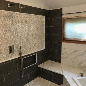 Master bathroom remodeling in Hoffman Estates - new tile, new shower, new tub