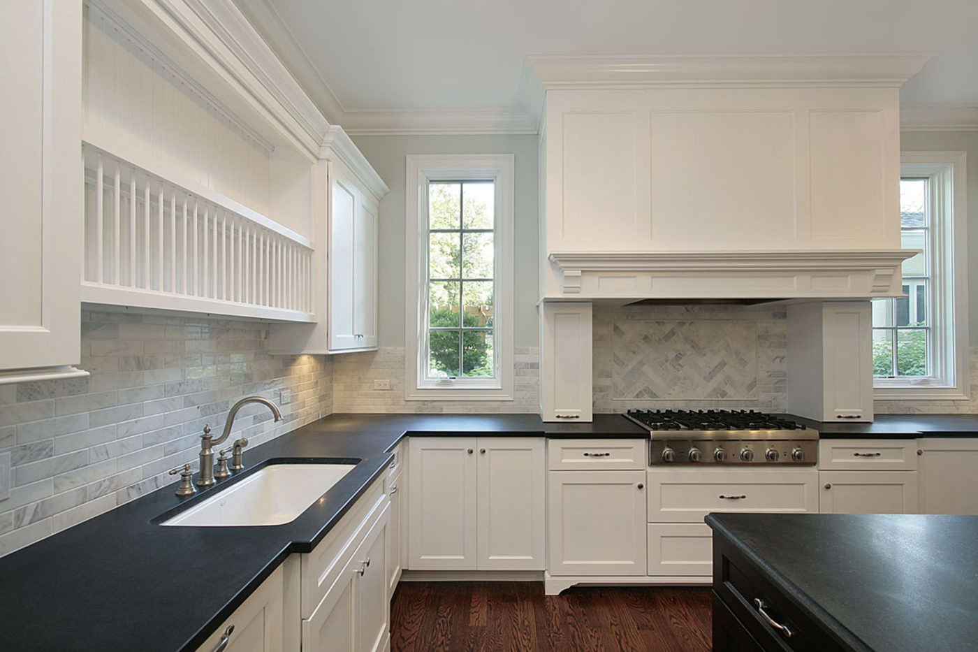 Kitchen With Black Countertops