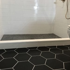 Bathroom Remodeling in Hinsdale - black and white geometric design