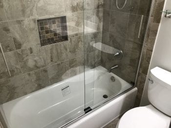 Bathroom Remodeling in Libertyville - new shower and natural stone tile