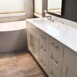 Elgin Bathroom Remodeling - Tub, Countertops, Cabinet, Flooring