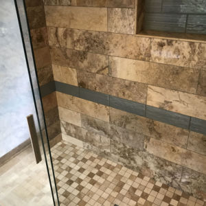 Shower remodeling natural stone and tile