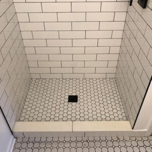 Shower remodeling - geometric tile patterns