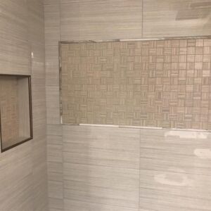 shower remodeling thatch tile pattern